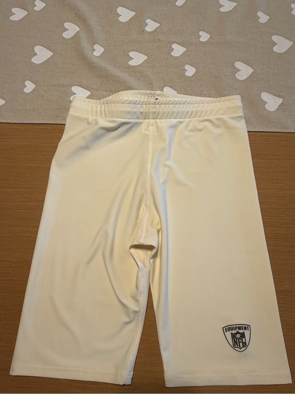 Reebok White Men's Athletic Bike Shorts with NFL Equipment Logo
